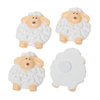 Bárányöntapadós poly fehér 3,8cm 4db-os csomag