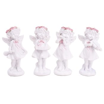 Angyal rózsa koszorúval álló poly M8,4cm