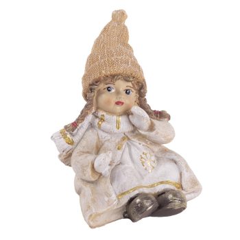 Lányka szoknyában ülő polyresin  9cm