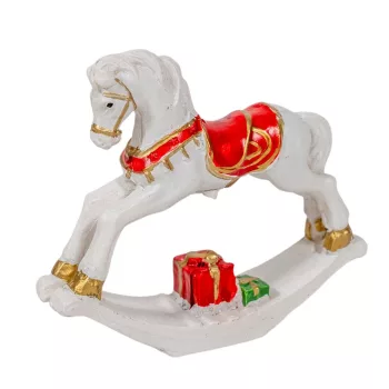 Hintaló poly fehér-piros M8cm