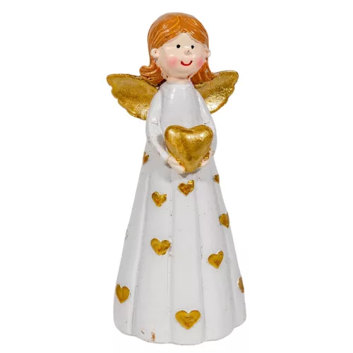 Angyal arany szívvel poly M12cm