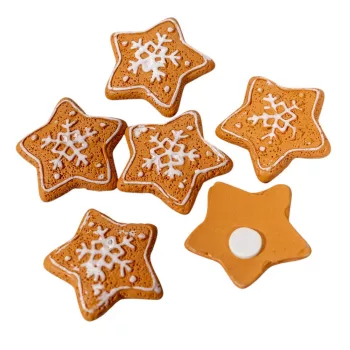 Mézeskalács csillag poly 3cm 6db-os