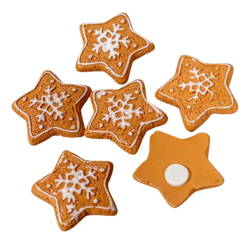Mézeskalács csillag poly 3cm 6db-os