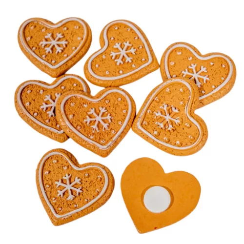 Mézeskalács szív poly 2,4cm 8db-os