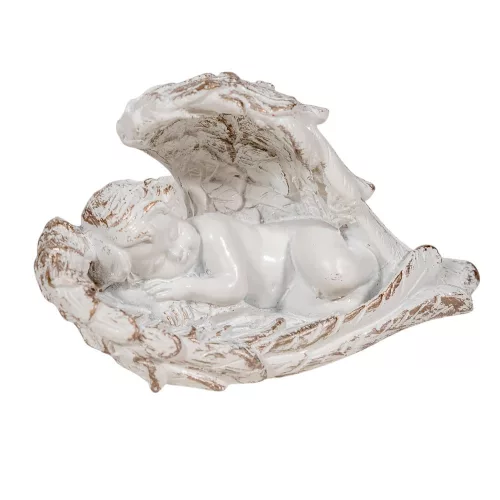 Angyal szárnyban poly fehér-ezüst M5,5x9cm