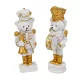 Diótörő maci poly fehér-arany M7cm 2db-os