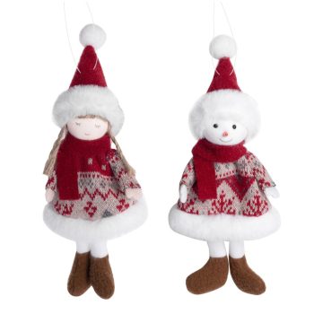 Hóember, lányka akasztós 18cm