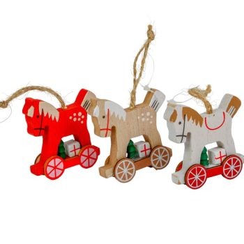 Fa kerekes ló akasztós M6cm