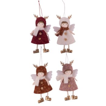 Angyal agancs sapis akasztós textil 14cm