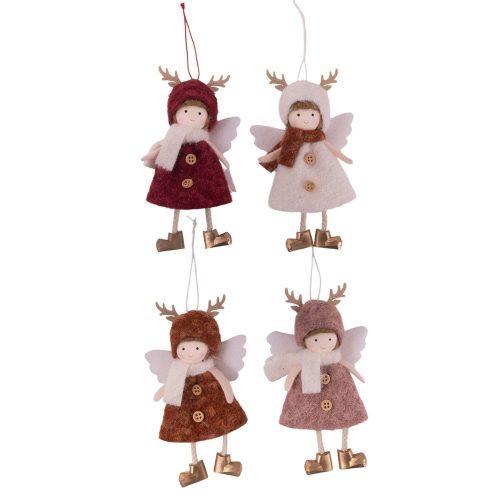Angyal agancs sapis akasztós textil 14cm