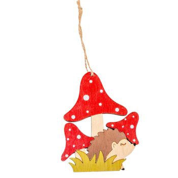 Gomba csoport sünivel akasztós fa 12cm