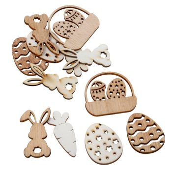 Fa nyuszi-tojás natúr-fehér 4cm 12db-os