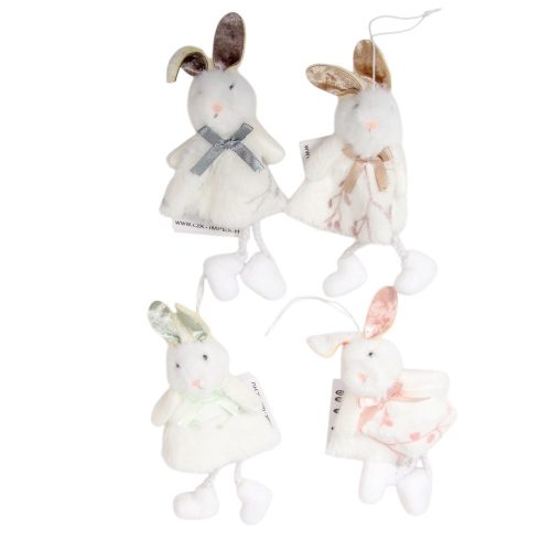 Textil akasztós nyuszi masnival 15cm