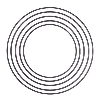 Fém karika fekete 20-40cm 5db-os