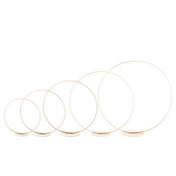 Fém karika talpas arany 20-40cm 5db-os