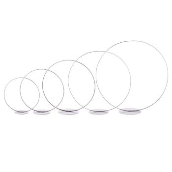 Fém karika talpas ezüst 20-40cm 5db-os