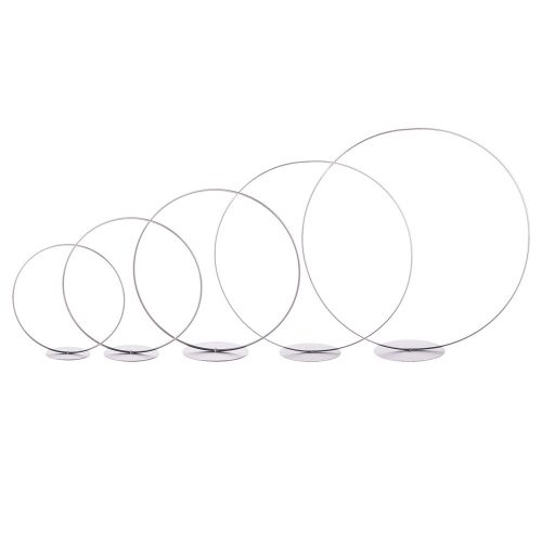 Fém karika talpas ezüst 20-40cm 5db-os