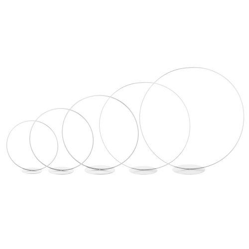 Fém karika talpas fehér 20-40cm 5db-os