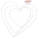 Szív fém szett fehér 15-20-24cm 3db-os