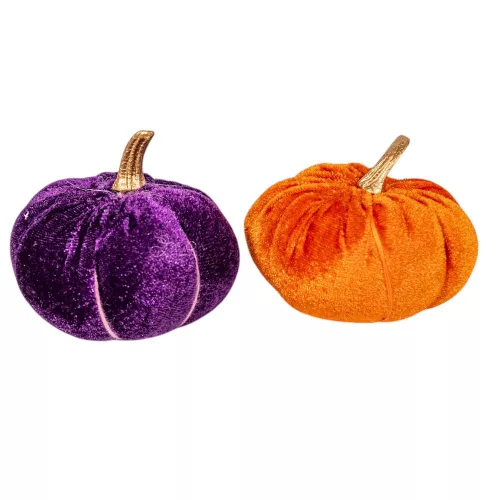 Tök bársony textil narancs-lila M6x8cm