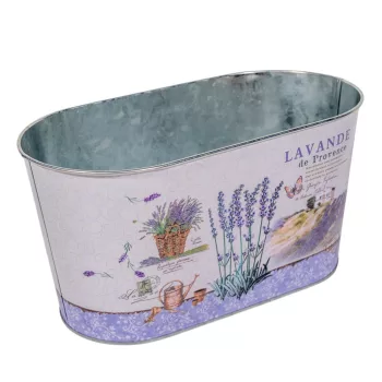 Bádog kaspó ovál levendula M12x23cm