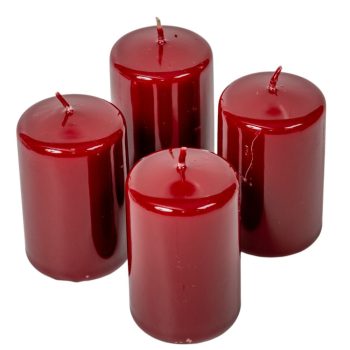 Lakkozott adventi gyertya 80x50mm bordó 4db/csom (db ár)