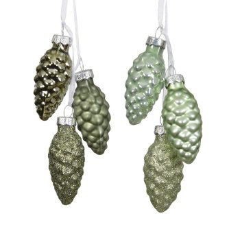 Üveg toboz zöld 6cm 3db-os csomag