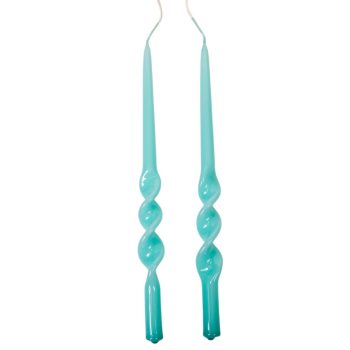   Lakkozott rövid alfa csavart gyertya menta 235x12mm 8db/csom (db ár)