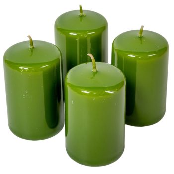 Lakkozott adventi gyertya 80x50mm oliva 4db/csom (db ár)