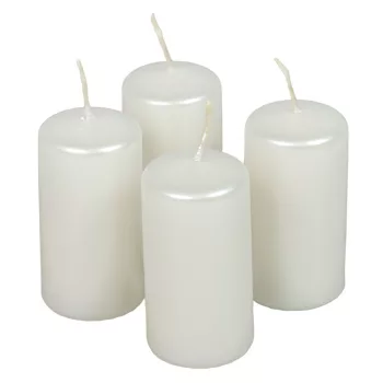 Metál adventi gyertya 80x40mm fehér 4db/csom (db ár)