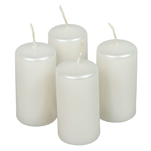 Metál adventi gyertya 80x40mm fehér 4db/csom (db ár)