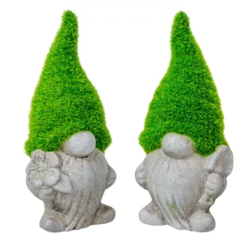 Törpe zöld flokkolt sapival kerámia M18cm