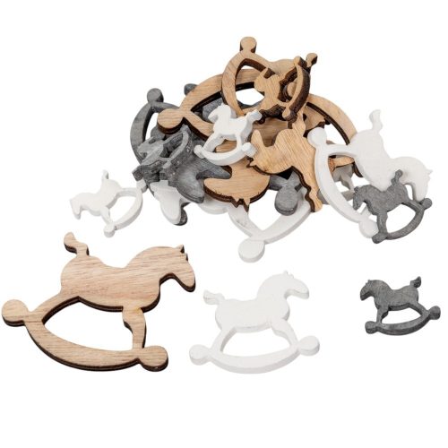 Hintaló fa natúr-szürke-fehér 18db-os