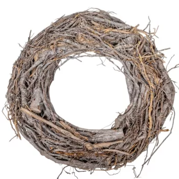 Vessző koszorú fehér mosott D25cm