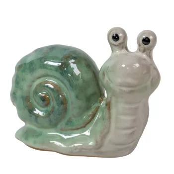 Csiga fényes kerámia zöld M9x10cm