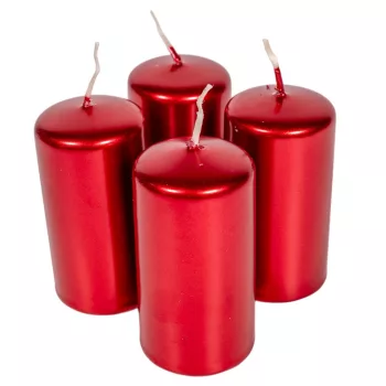 Metál adventi gyertya 80x40mm piros 4db/csom (db ár)