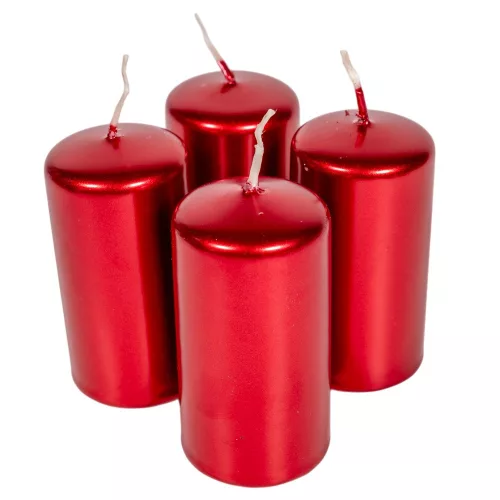 Metál adventi gyertya 80x40mm piros 4db/csom (db ár)