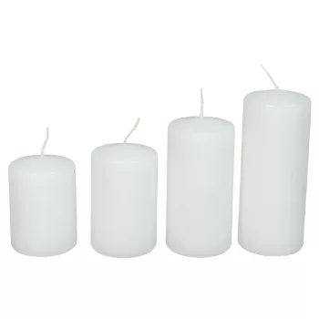   Matt adventi gyertya 70, 80, 100, 120x50mm fehér 4db/csom (csom ár)