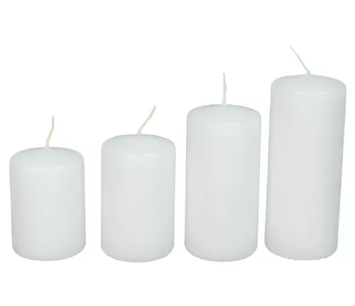 Matt adventi gyertya 70, 80, 100, 120x50mm fehér 4db/csom (csom ár)
