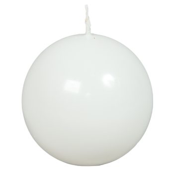 Lakkozott gömb gyertya 80mm fehér