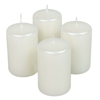 Metál adventi gyertya 80x50mm fehér  4db/csom (db ár)