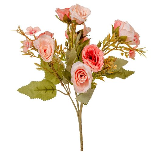 Rózsa csokor 10v. rózsaszín M28cm 48db/#