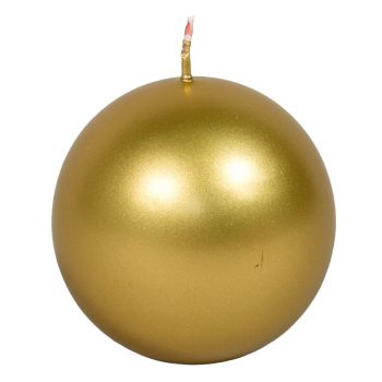 Metál gömb gyertya 80mm arany