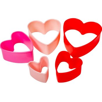 Szívalakú sütikiszúró 4,5-9,5cm 5db-os