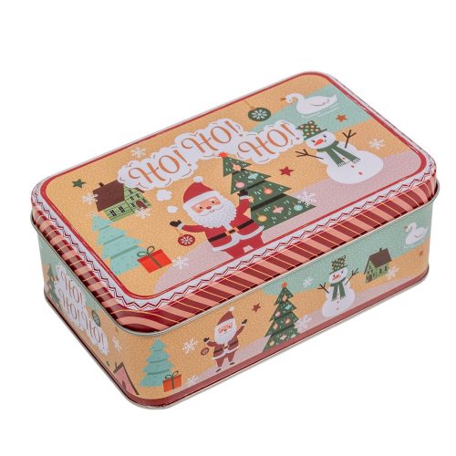 Doboz fém karácsonyi mintával 5,6x11x16cm