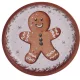 Mézeskalács mintás fém tálca D26cm