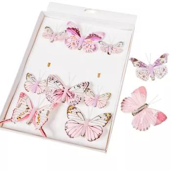 Pillangó csipeszes 5-8cm rózsaszín-lila mix 10db-os