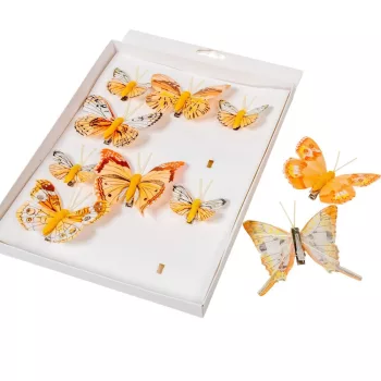 Pillangó csipeszes mix 5-8cm narancs 10db-os