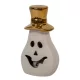 Porcelán tök LED-es arany kalappal M12,5cm