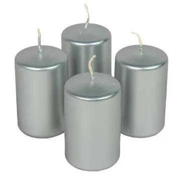 Metál adventi gyertya 80x50mm ezüst  4db/csom (db ár)